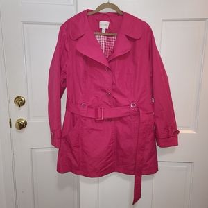 Fashion Bug pink trench coat style belted jacket